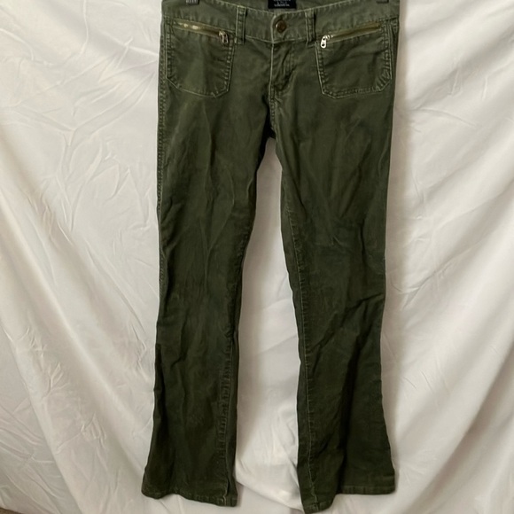 Abercrombie & Fitch: Army Green Corduroy Flare Leg Pants- 00 - Picture 1 of 16